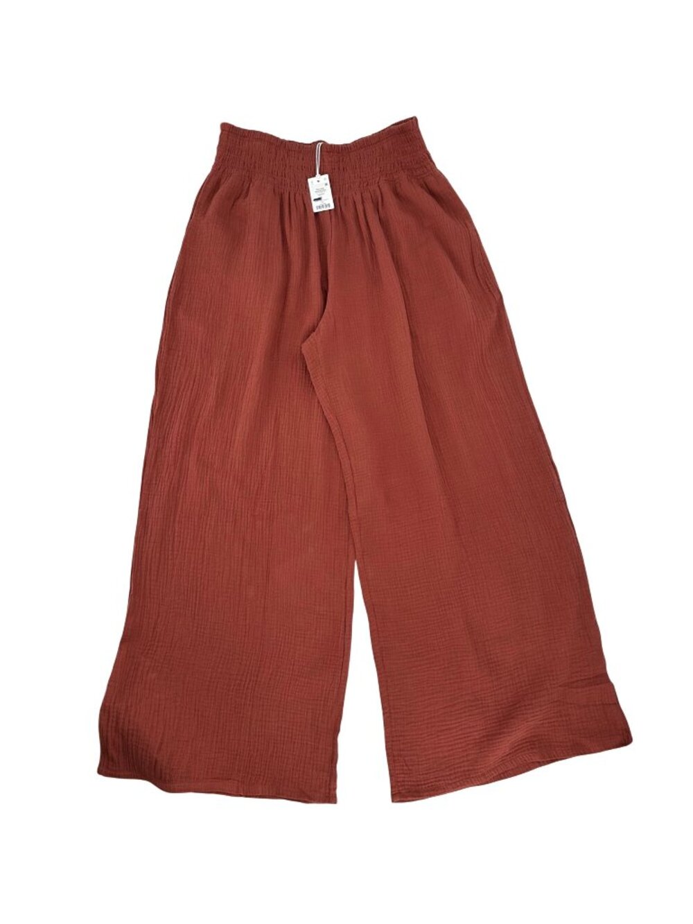 NWT Marine Layer Womens Rust Wide-Leg Cotton Palazzo Pants X-Large